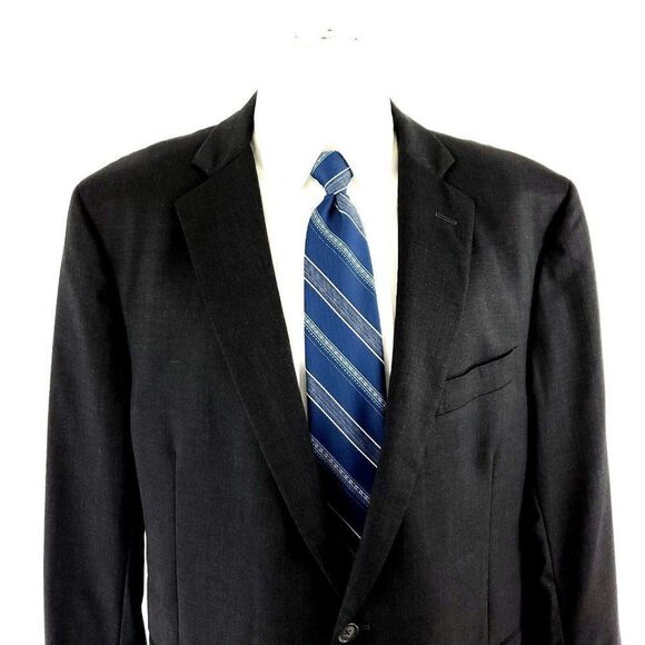 Brooks Brothers 1818 Regent Wool 2 Button Suit Jacket 42R Gray Estrato By Trabal - Picture 1 of 12